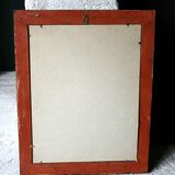 Handcrafted wooden mirror, metal décor 38x30cm