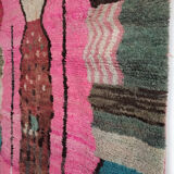Moroccan Berber carpet Boujaad pink with colorful patterns 304x201cm