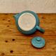 60s blue ceramic teapot