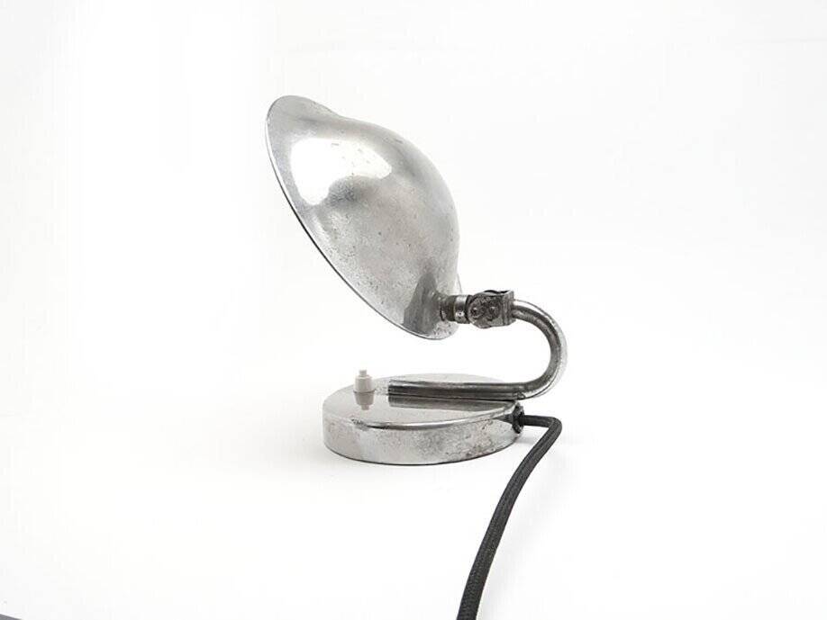 Chrome-plated metal table lamp by J. Hurka for Napako, Czechoslovakia, 1950s