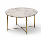 Round marble coffee table with brass base