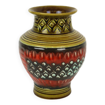 Vintage Bay Keramik Vase Allemagne de l’Ouest Faïence émaillée 552-17