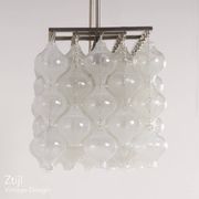 Lampe suspendue Tulipan avec 162 éléments en verre, Autriche années 1960 | Objet unique