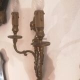 Pair of Louis XVI style sconces in gilded bronze