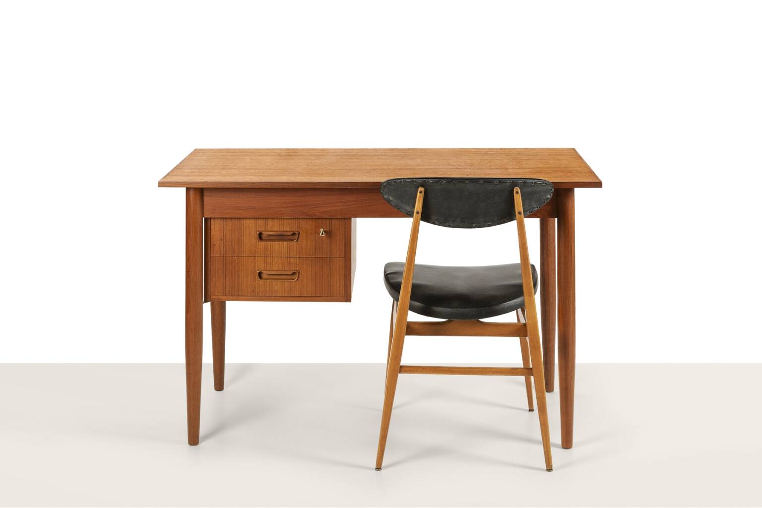 Scandinavian desk with mobile drawer unit and armchair, Denmark, 1960s
