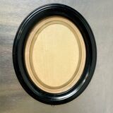 Antique black wooden oval frame   frame  21.5 cm x 23 cm