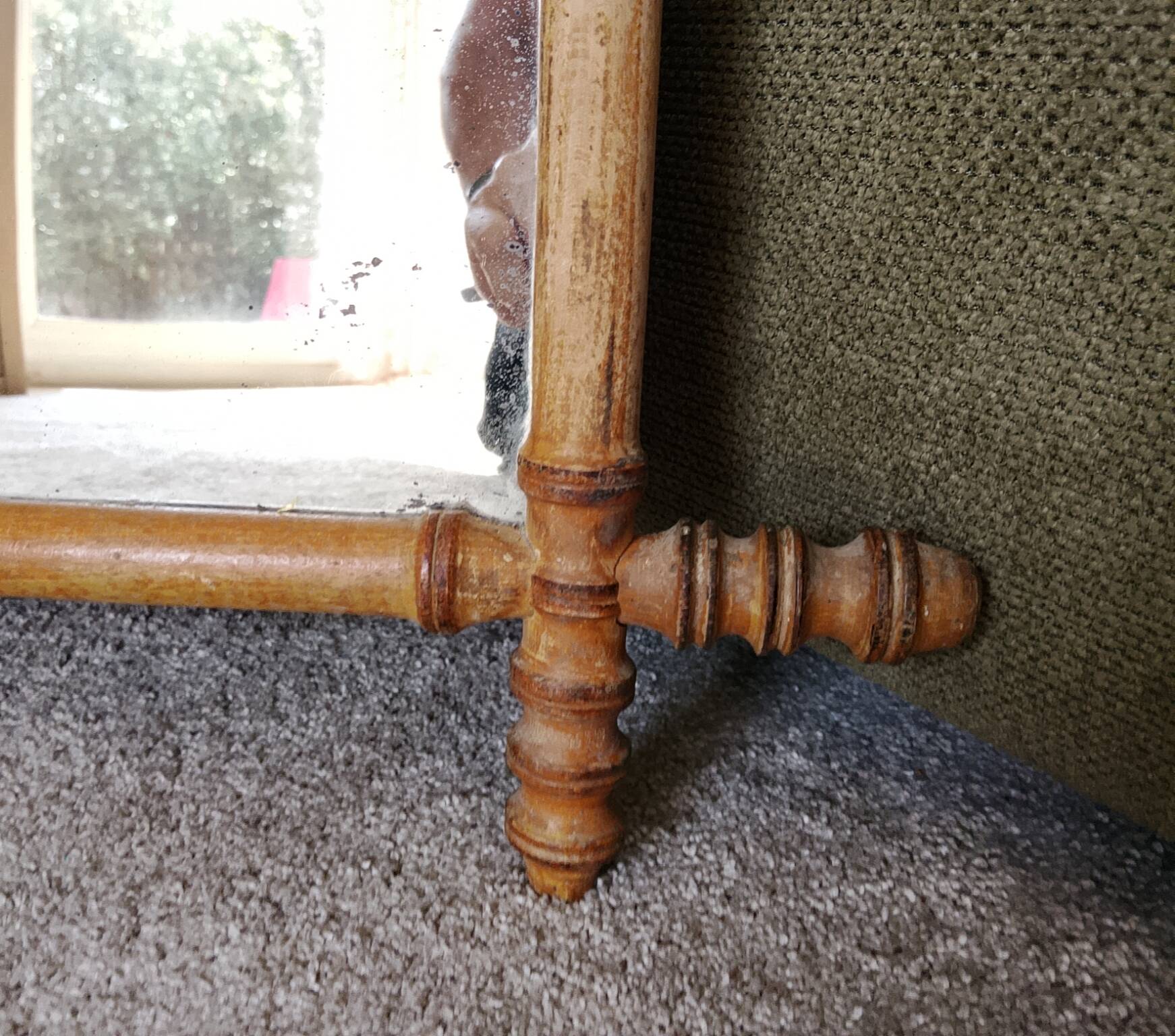 Antique French mirror from the Belle Époque in faux bamboo, 1890/1900.