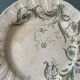 Set of 12 flat plates Terre De Fer XIXth in opaque porcelain of Gien, model Rinceaux