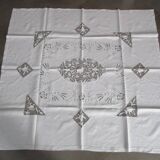Old embroidered tablecloth 145x135cm
