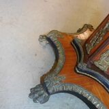 Gueridon marquetry and bronze central foot harness