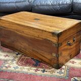 1930s English oak dressing table with beveled oval mirror