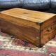 1930s English oak dressing table with beveled oval mirror