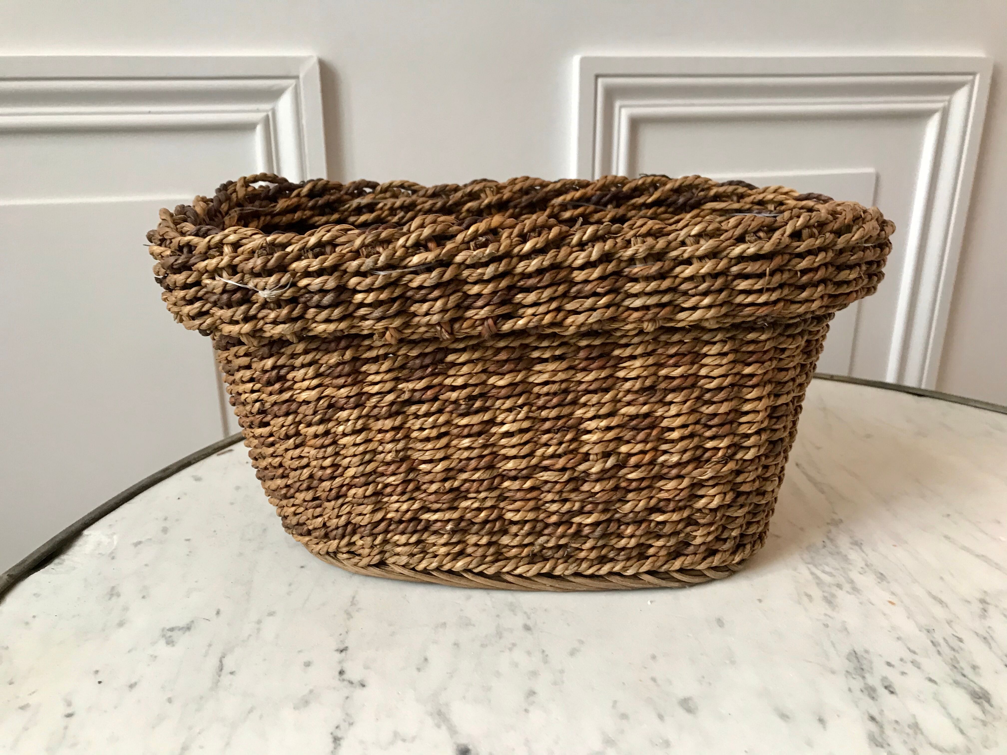 Vintage woven rope basket