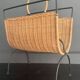 Wicker and lacquered metal magazine holder vintage 1950