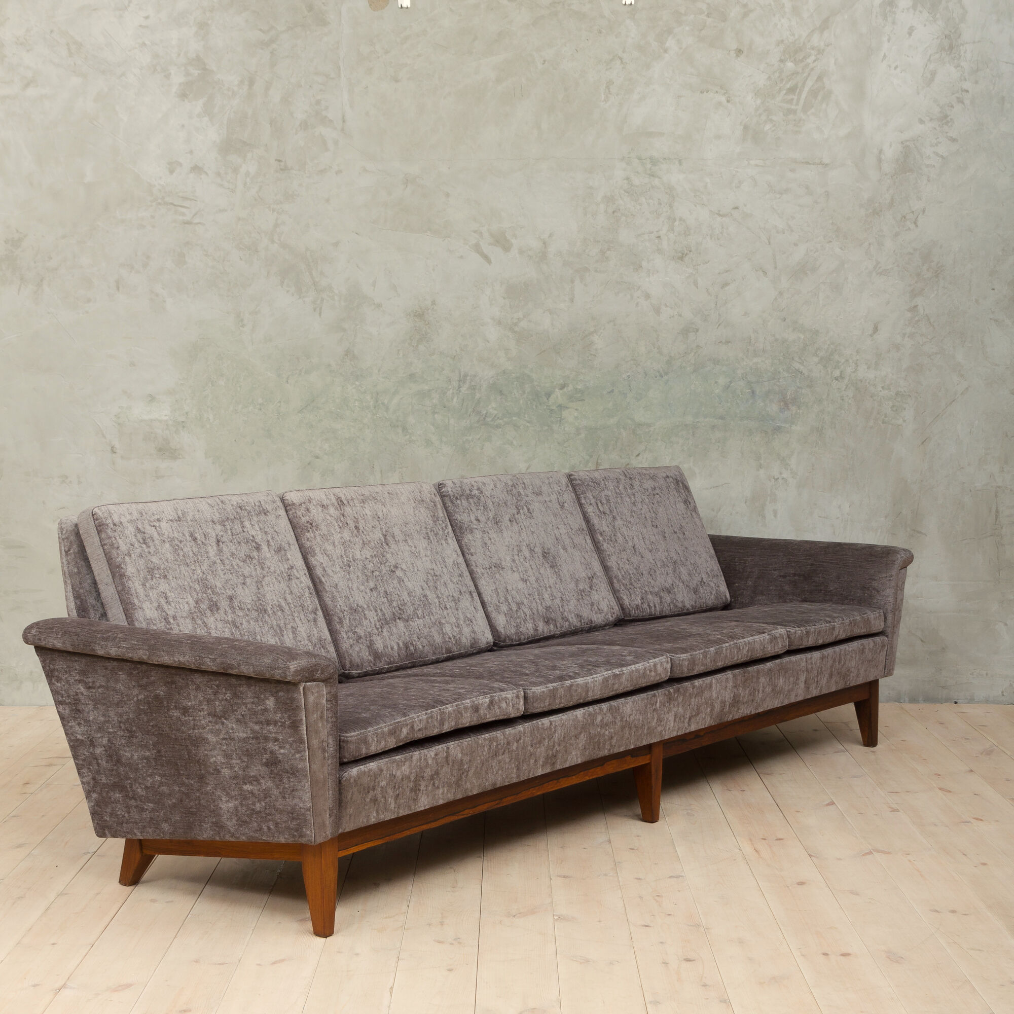 Mid-century four seater sofa in italian velvet