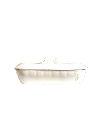Gien comb box in white ironstone