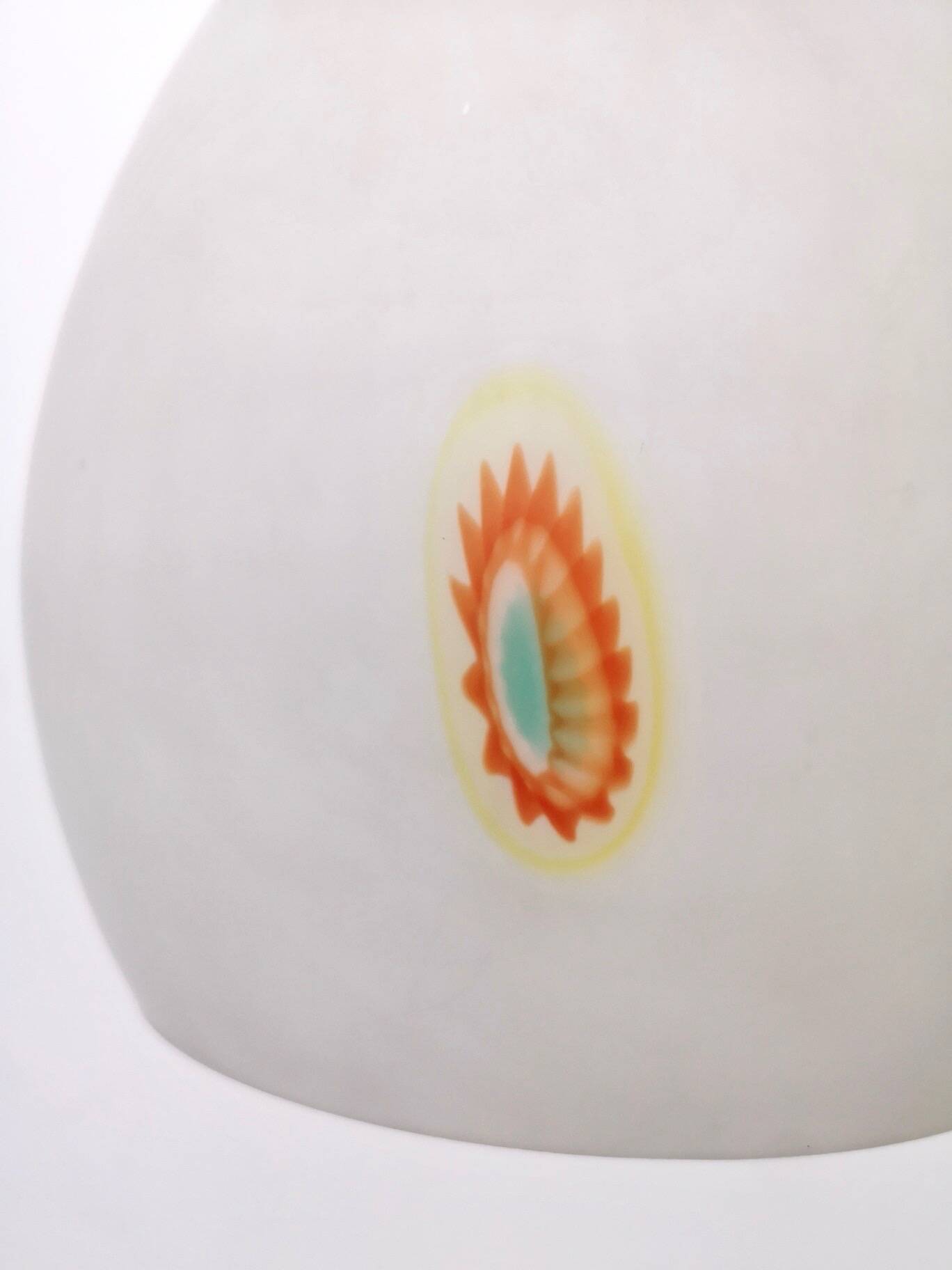 Encased and Blown Glass Pendant with Orange Murrine, Italy