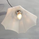 Art Deco white glass draped translucent hanging lamp