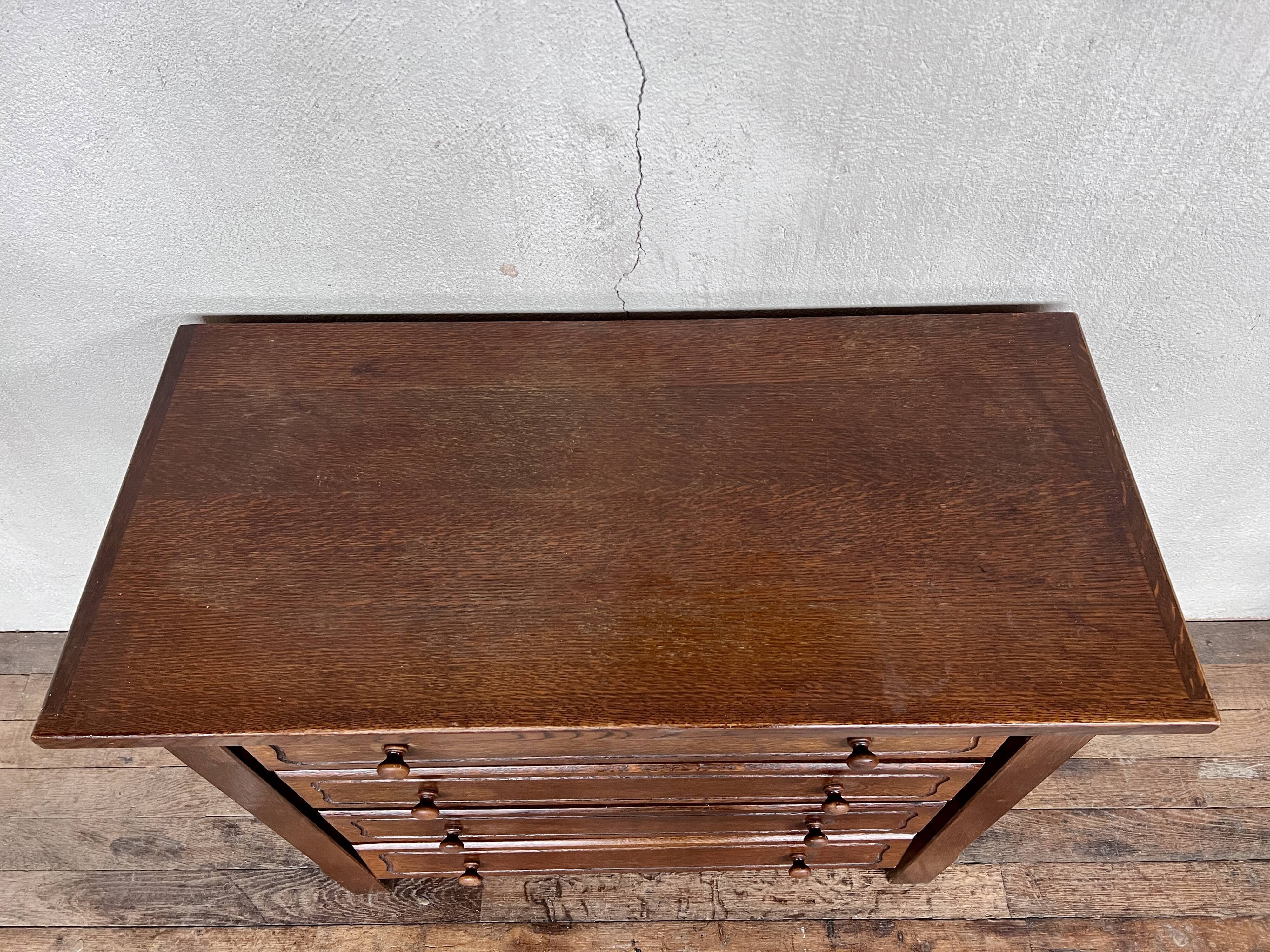 Vintage structured wood chest of drawers