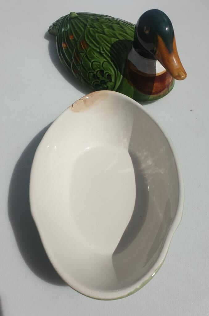 Earthenware duck signed Michel Caugant