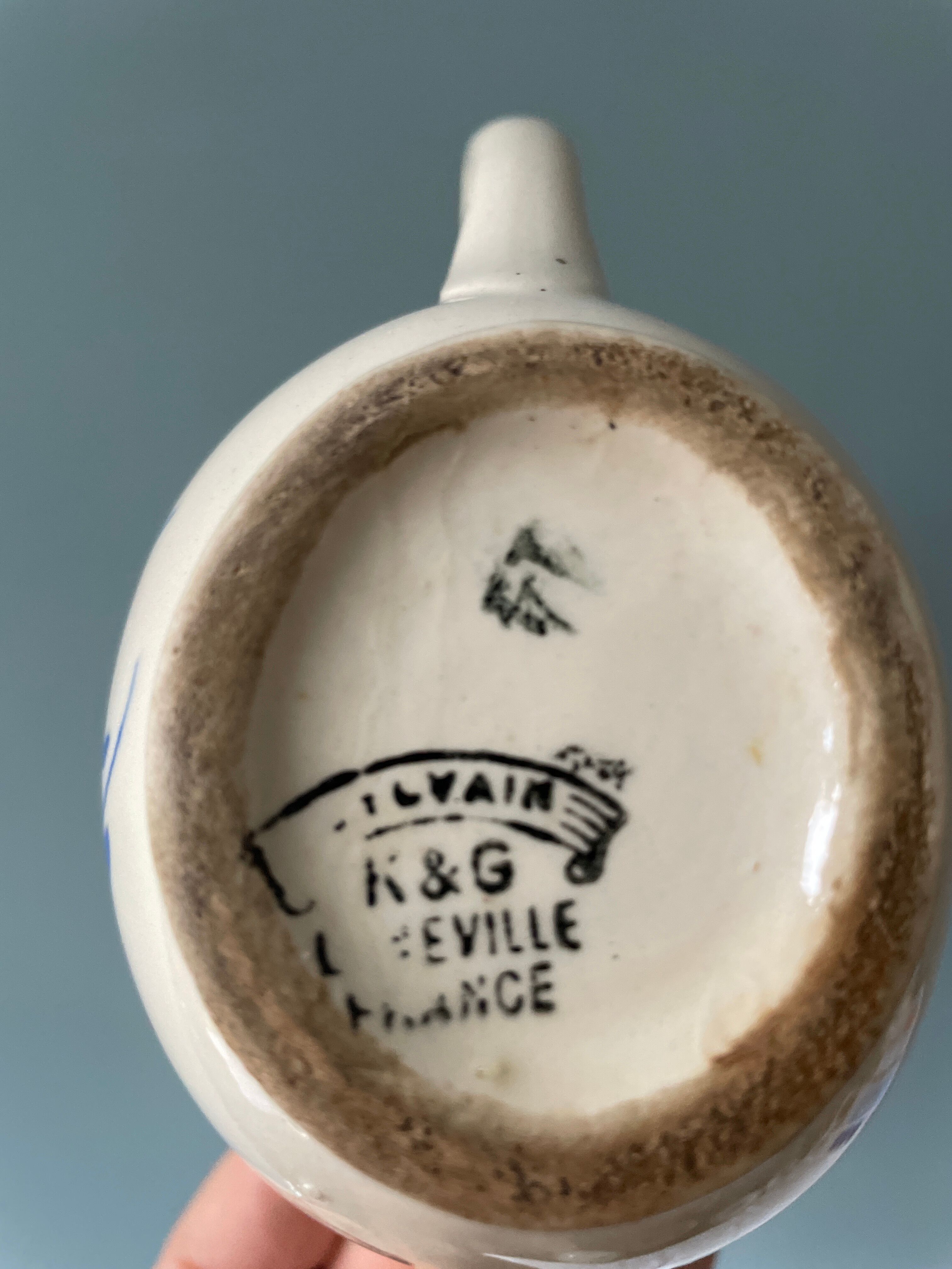 Vintage milk jug, model "Sylvain" earthenware of Lunéville