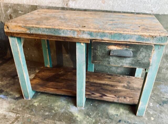 Mint green workbench