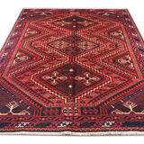 Tapis en laine orientale fait à la main, bleu rouge - 225x310cm