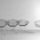 Rare Bertoia diamond chairs with ottoman for Knoll International, 1970s