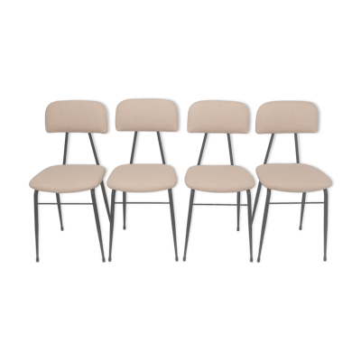 4 chaises de salle à manger italiennes en métal, années 1960