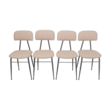 Set of 4 Italian Metal Dining Chairs, 1960's