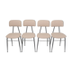 Set of 4 Italian Metal Dining Chairs, 1960's