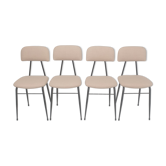 Set of 4 Italian Metal Dining Chairs, 1960's