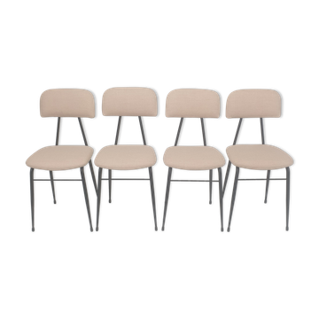 Set of 4 Italian Metal Dining Chairs, 1960's