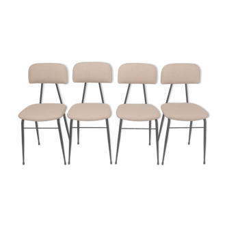 Set of 4 Italian Metal Dining Chairs, 1960's