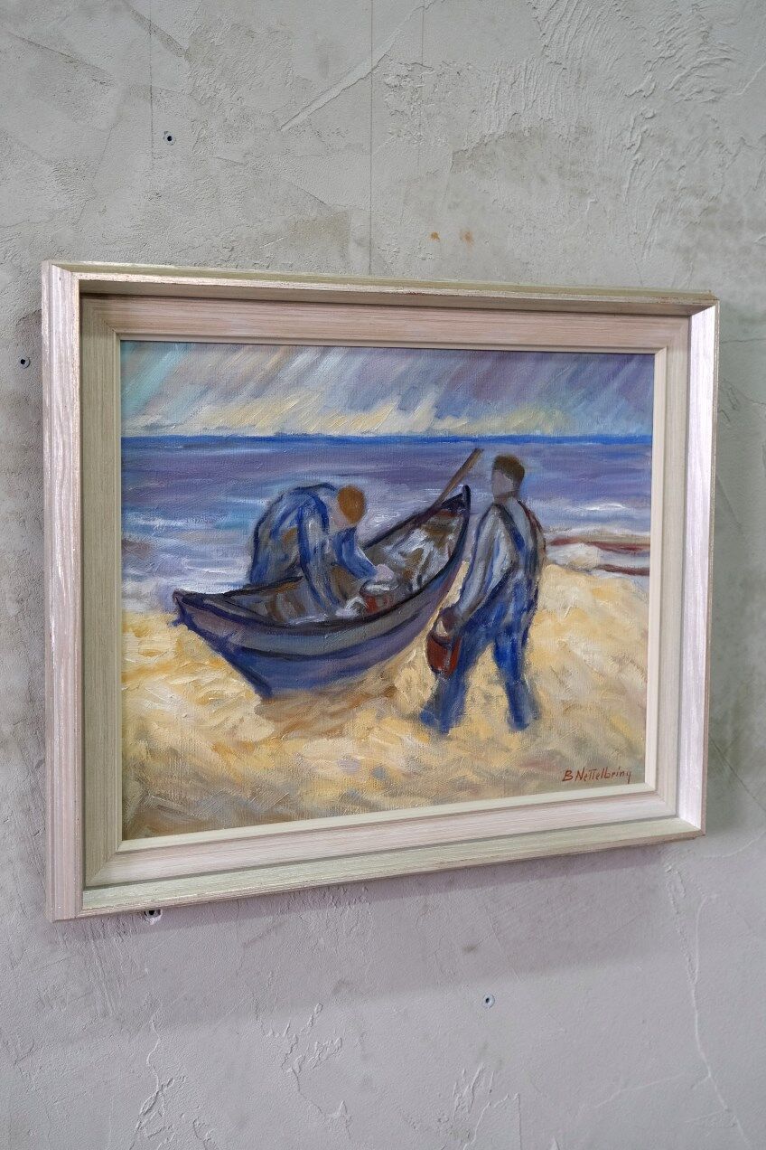 Swedish modern painting, 1970s Börje Nettelbring (1913-1986). oil on canvas. framed.