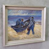 Swedish modern painting, 1970s Börje Nettelbring (1913-1986). oil on canvas. framed.