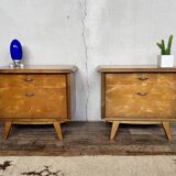 Pair of vintage bedside table and end table