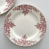 2 flat plates made of ironstone "Louis XV" Choisy le Roi