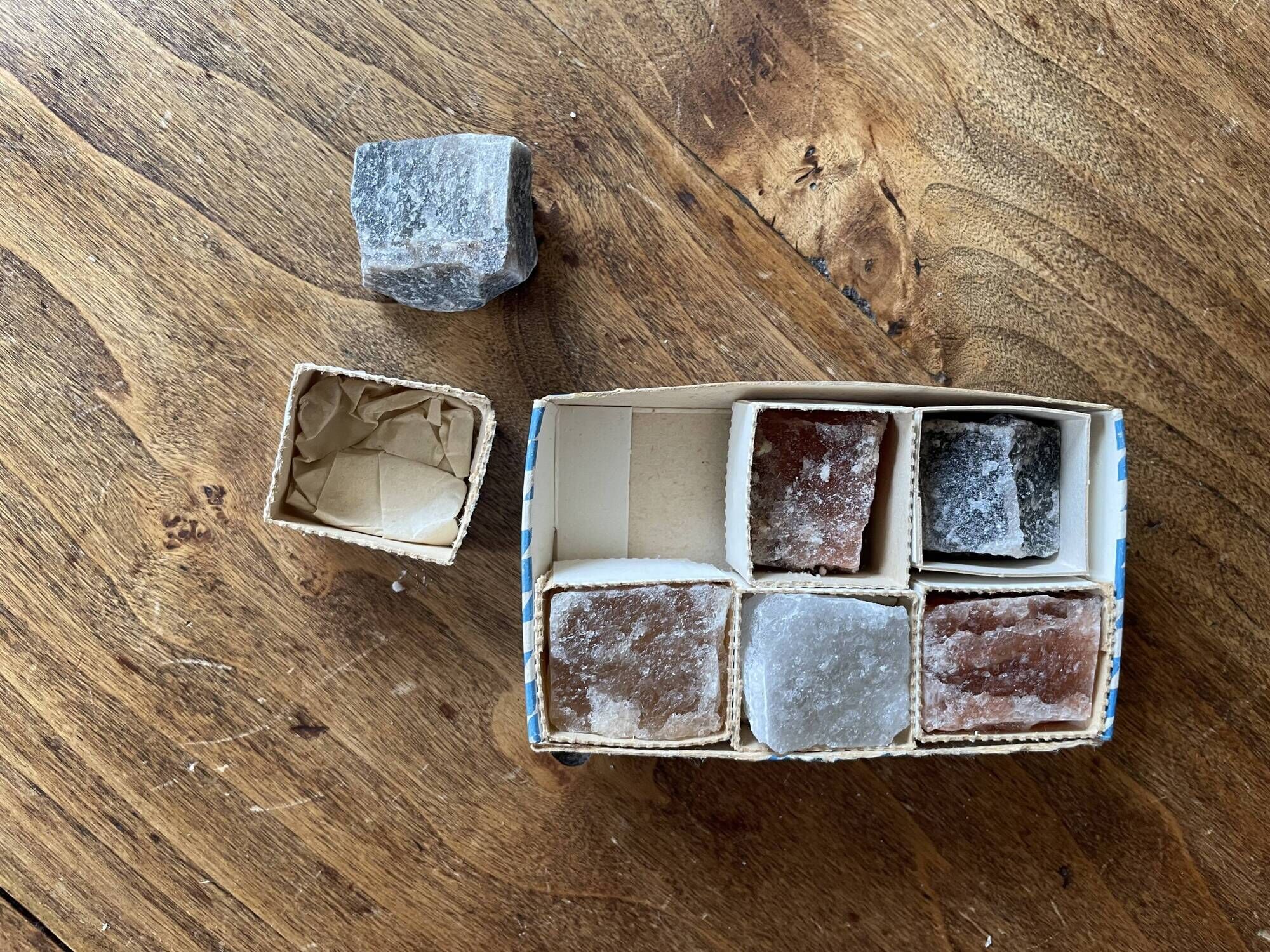 Salt crystal samples ~ souvenir from the Salzbergwerk salt mine Berchtesgaden Germany
