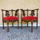 Pair of neo-Renaissance Henri II corner armchairs in carved wood, 19th century.