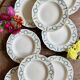 Set of 8 antique deep plates in ironstone, Villey de Longch.