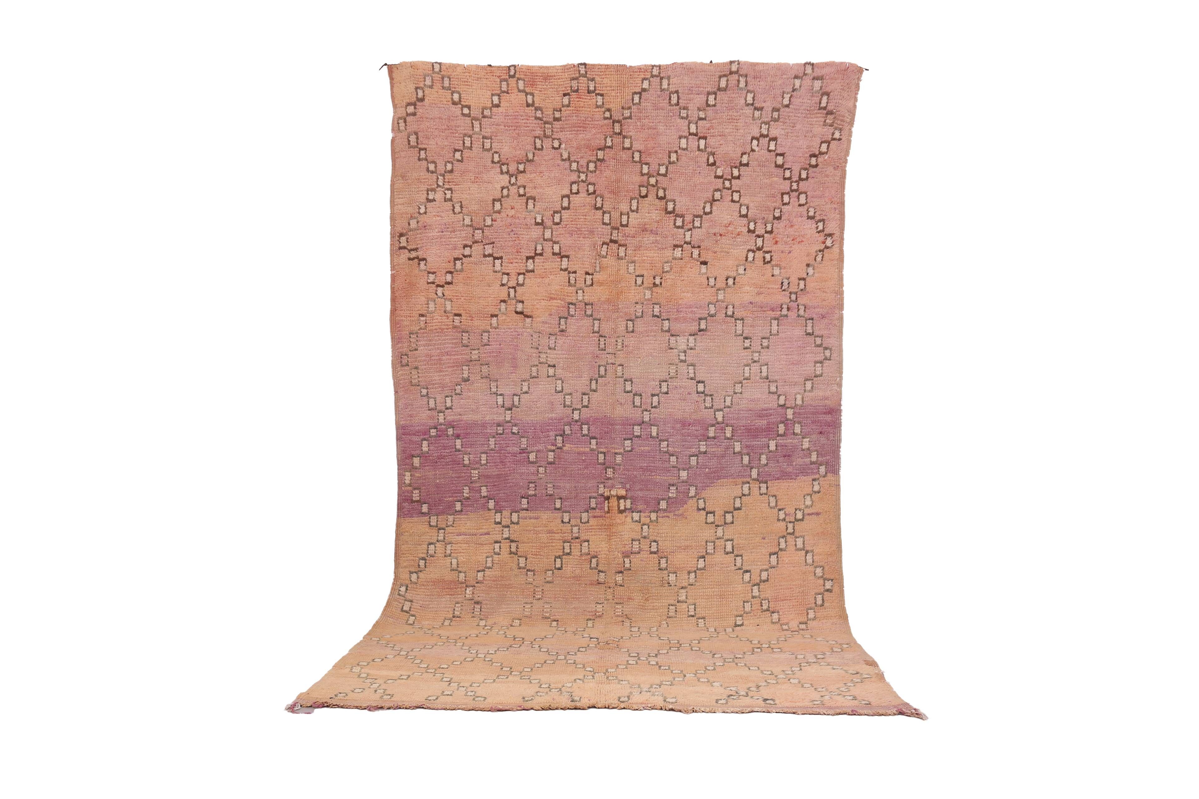 Peach Vintage Moroccan rug 164 x 308 cm - Berber Wool Rug - Handmade Rug