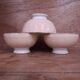 3 antique pale pink earthenware bowls from Moulin Des Loups