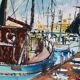 Original Swedish oil on canvas from the mid-century "Marina" by Steu (1971) - Framed