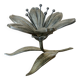 série de 6 cendriers en bronze argenté en forme de fleur vers 196O ou 1970