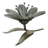 set of 6 silver-plated bronze ashtrays in the shape of flowers from around 1960 or 1970