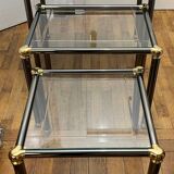 Orsenigo Italy nesting tables - clear glass and smoked glass