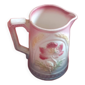Antique Liongchamp slip pitcher. Flowers.