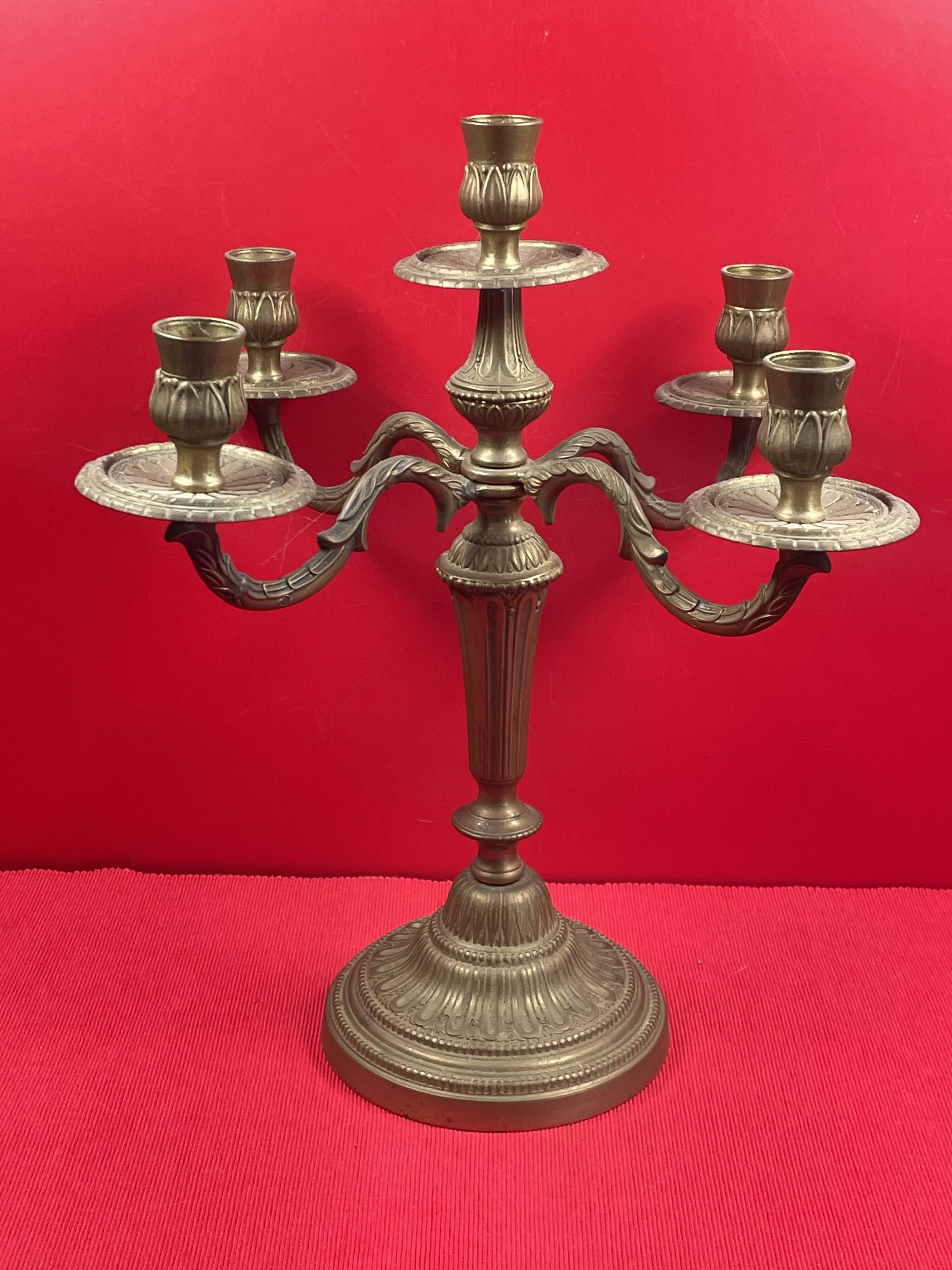 Candelabra, candle holder for 5 candles, 4 branches, Louis XVI style - 35 cm