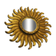 Old mirror sun domed golden wood "witch's eye"